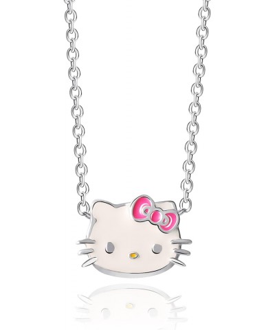 Sanrio Hello Kitty Womens Necklace 16" + 2" - Sterling Silver Necklace with Enamel Hello Kitty Pendant Officially Licensed $2...