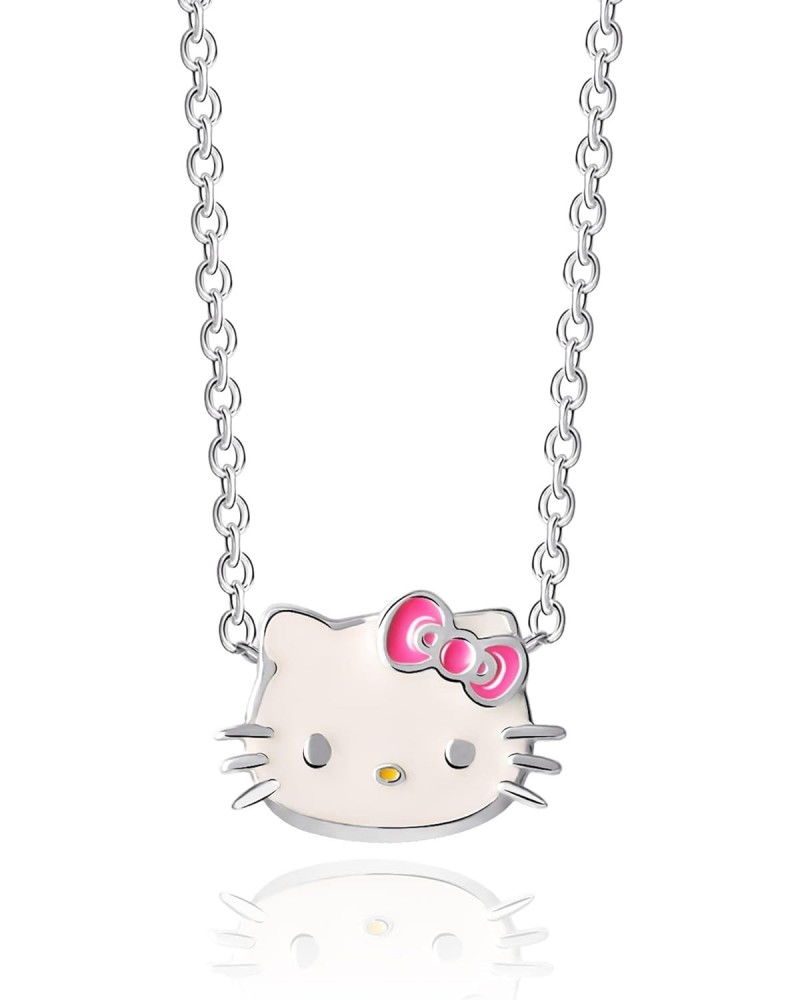 Sanrio Hello Kitty Womens Necklace 16" + 2" - Sterling Silver Necklace with Enamel Hello Kitty Pendant Officially Licensed $2...