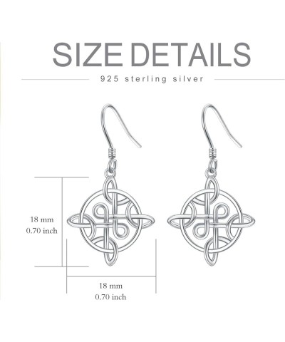 Celtic Knot Earrings for Women Sterling Silver Dangle Drop Hooks Earrings for Girls Irish Jewelry Birthday Christmas Gifts Ce...