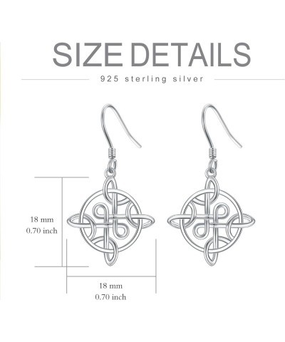 Celtic Knot Earrings for Women Sterling Silver Dangle Drop Hooks Earrings for Girls Irish Jewelry Birthday Christmas Gifts Ce...