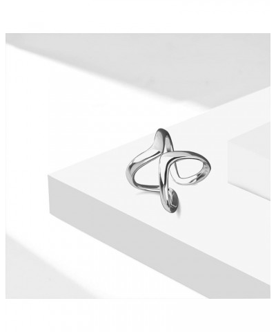 Womens Open Simple Multi Lines Ring,Adjustable Adjust S925 Sterling Silver Fashion Thumb Index Finger Ring Jewelry for Women ...