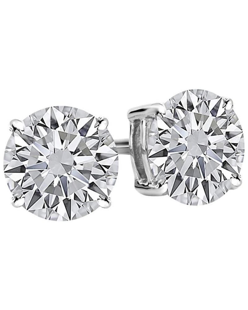 IGI Certified LAB-GROWN Round Diamond Earrings 4 Prong Push Back Luxury Collection (D-E Color, VS1-VS2 Clarity) White Gold 3....