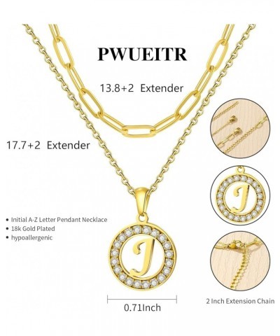 Initial Necklace for Women 18K Gold Plated Clavicle Chain Letter Pendant Necklace Layered Adjustable Choker Necklaces Papercl...