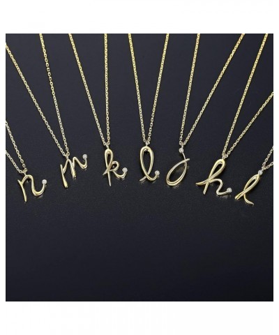 Initial Necklace for Women Girls 18K Gold Plated Sterling Silver 26 Latin Cursive Letters Personalized Necklace R $17.35 Neck...