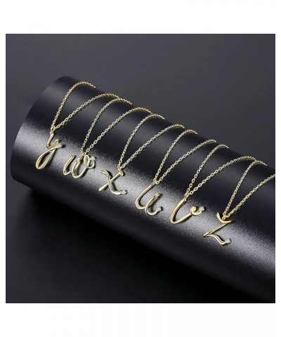 Initial Necklace for Women Girls 18K Gold Plated Sterling Silver 26 Latin Cursive Letters Personalized Necklace R $17.35 Neck...