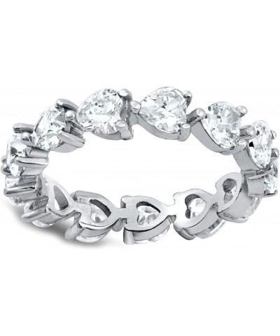 Sideway Heart Cubic Zirconia Eternity Ring 925 Sterling Silver 4mm Band Size 5-10 $14.24 Rings