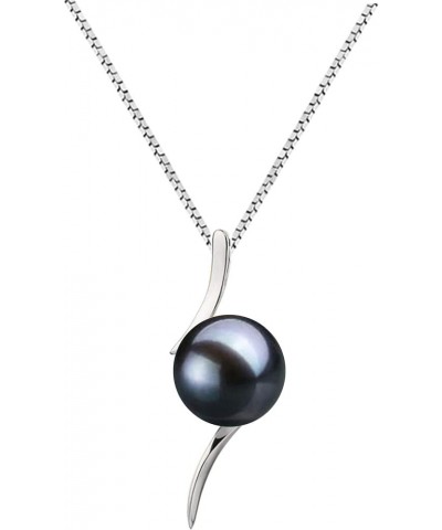 Black Japanese AAAA 6-9mm Akoya Cultured Pearl Pendant Necklace 16"/18" Solitaire Necklace Pendant 18.0 Inches 6.5-7.0mm $38....