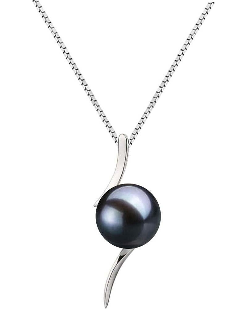 Black Japanese AAAA 6-9mm Akoya Cultured Pearl Pendant Necklace 16"/18" Solitaire Necklace Pendant 18.0 Inches 6.5-7.0mm $38....