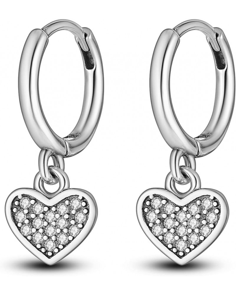 925 Sterling Silver Drop Dangle Earrings for Women Girls Post Lightweight Hoop Huggie Earrings Fashion Heart $10.99 Earrings