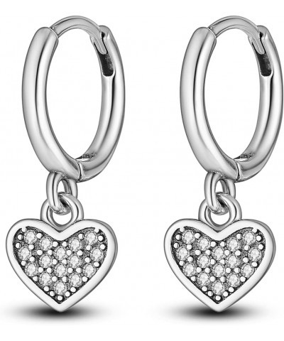 925 Sterling Silver Drop Dangle Earrings for Women Girls Post Lightweight Hoop Huggie Earrings Fashion Heart $10.99 Earrings