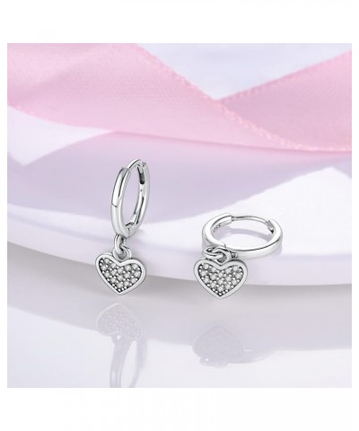 925 Sterling Silver Drop Dangle Earrings for Women Girls Post Lightweight Hoop Huggie Earrings Fashion Heart $10.99 Earrings