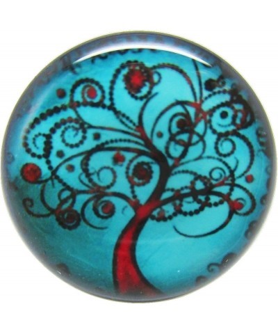 Blue & Red Tree of Life Ear Plugs - Acrylic - Screw on - New *Pair* - 8 Sizes 6 Gauge (4mm) $7.81 Body Jewelry