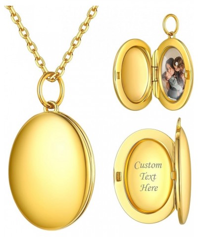 Personalized Oval Locket Pendant Necklace 925 Sterling Silver/18K Gold Plated Custom Photo Necklace Customized Picture Neckla...