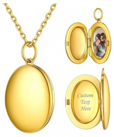 Personalized Oval Locket Pendant Necklace 925 Sterling Silver/18K Gold Plated Custom Photo Necklace Customized Picture Neckla...