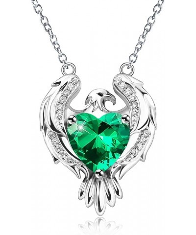 S925 Eagle Pendant Necklace Hawk with Crystal Ethnic Animal Necklace for Women Gifts 05-May Birthstone $13.23 Necklaces