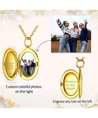 Personalized Oval Locket Pendant Necklace 925 Sterling Silver/18K Gold Plated Custom Photo Necklace Customized Picture Neckla...