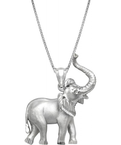 Sterling Silver Elephant Necklace Pendant with 18" Box Chain $25.73 Necklaces