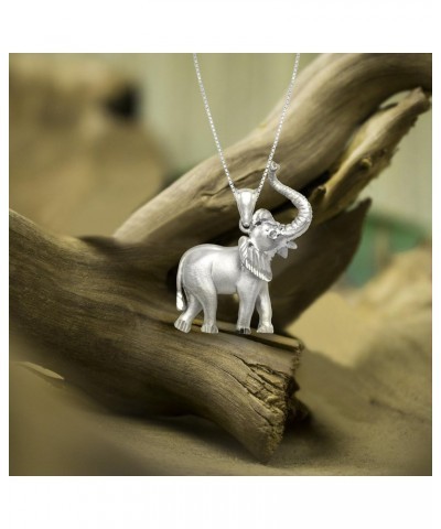 Sterling Silver Elephant Necklace Pendant with 18" Box Chain $25.73 Necklaces