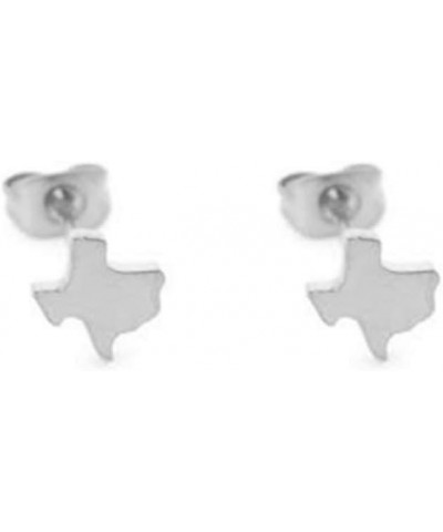 Tiny Texas State Map Stud Earrings for Women silver $10.99 Earrings