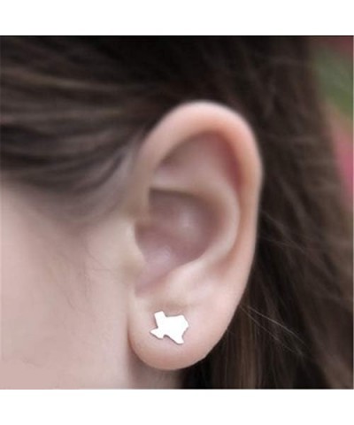 Tiny Texas State Map Stud Earrings for Women silver $10.99 Earrings