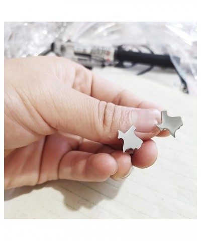 Tiny Texas State Map Stud Earrings for Women silver $10.99 Earrings