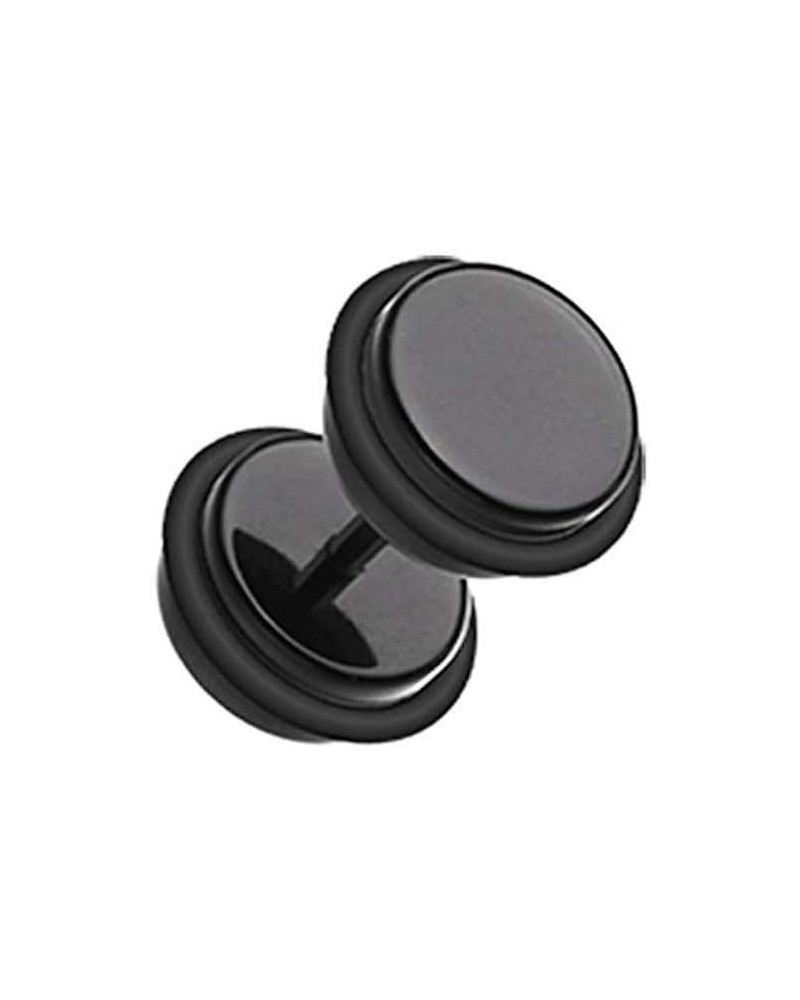 Solid Acrylic Fake Plug with O-Rings 18GA, Length: 6mm, Ball Size: 10mm, Black $8.83 Body Jewelry