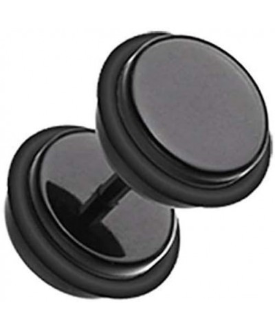 Solid Acrylic Fake Plug with O-Rings 18GA, Length: 6mm, Ball Size: 10mm, Black $8.83 Body Jewelry