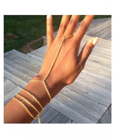 Boho Layered Finger Bracelet Gold Ring Wrist Bracelet Vintage Slave Bracelet Personlized Ring Chain Bracelet Hand Chain Jewel...