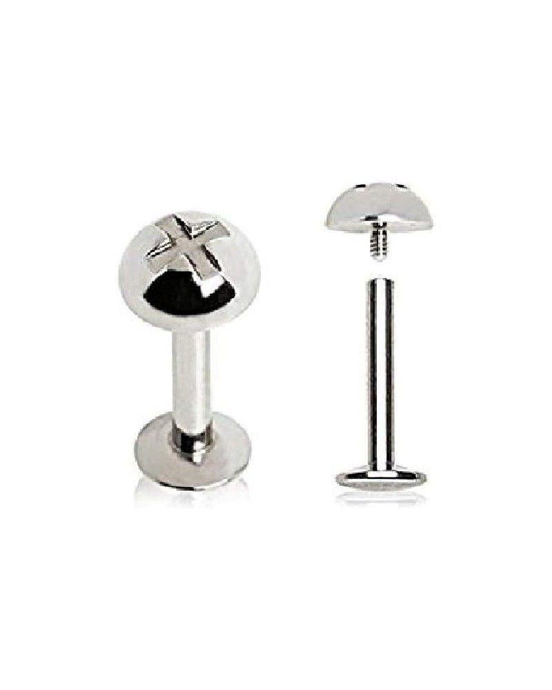 316L Surgical Steel Internally Threaded Labret with Phillips Bolt Top (Sold Individually) 4mm ball size $9.43 Body Jewelry