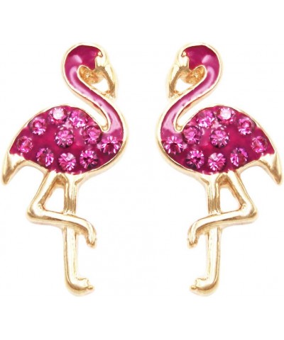 Women's Pink Flamingo Hypoallergenic Pave Stud Earrings, 0.75 $11.95 Earrings