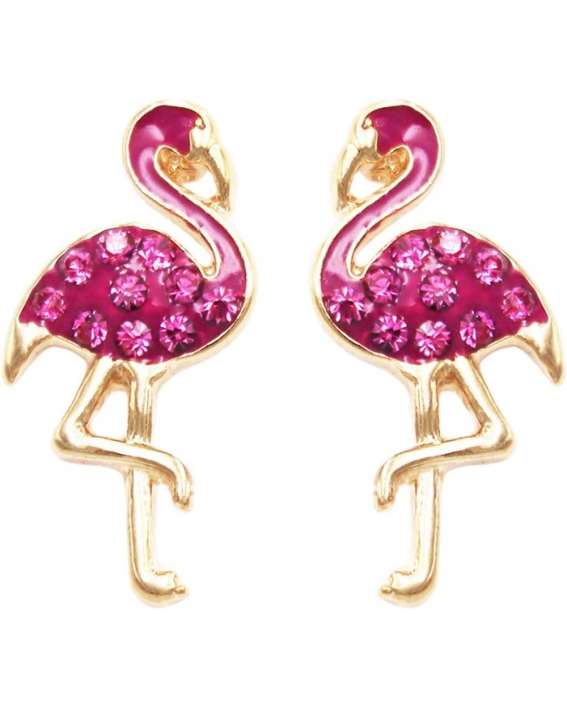 Women's Pink Flamingo Hypoallergenic Pave Stud Earrings, 0.75 $11.95 Earrings