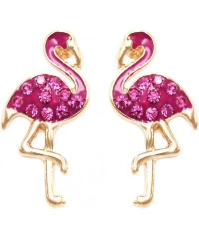 Women's Pink Flamingo Hypoallergenic Pave Stud Earrings, 0.75 $11.95 Earrings