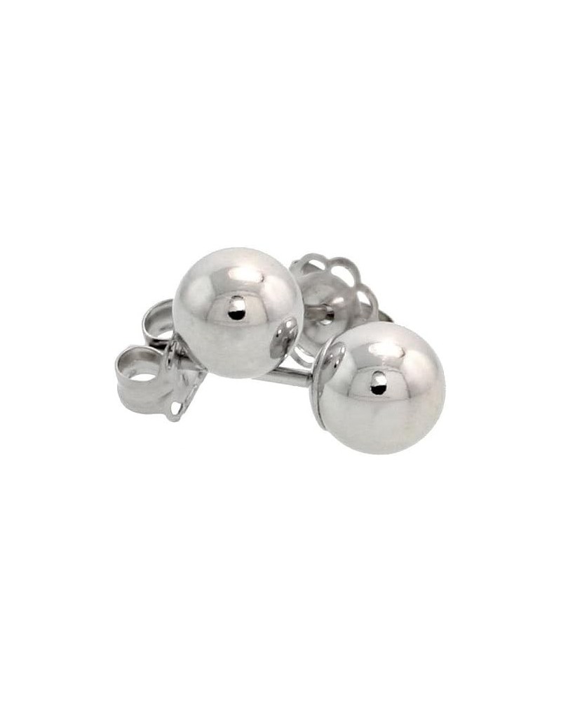 10k White Gold 5mm Ball Earrings Studs $18.10 Earrings