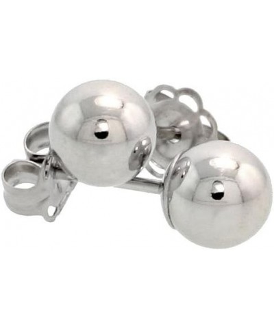 10k White Gold 5mm Ball Earrings Studs $18.10 Earrings