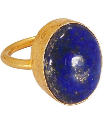 Handmade Lapis Lazuli Gemstone Bezel Set Cabochon Ring For Christmas Gift $11.95 Rings