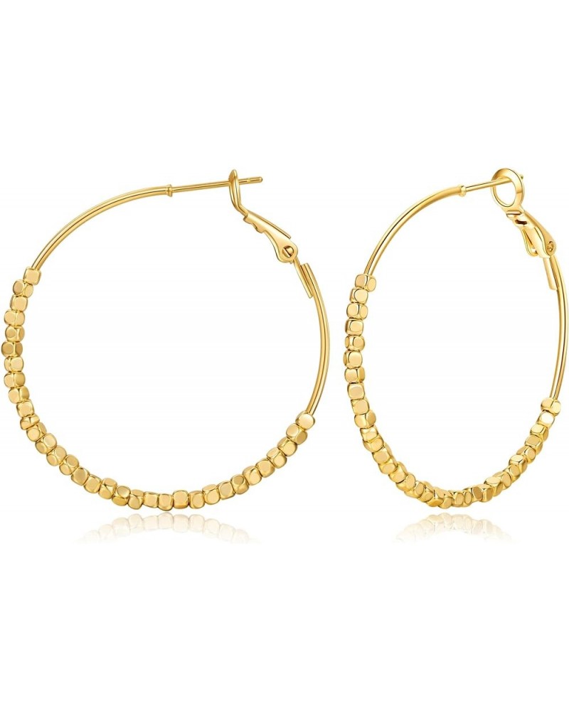 Gold Hoop Earrings for Women Trendy 925 Sterling Silver Hoop Earrings Lightweight Hypoallergenic 14k Real Gold Plated Earring...