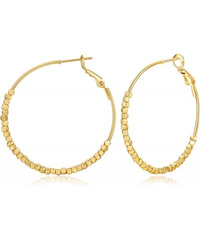 Gold Hoop Earrings for Women Trendy 925 Sterling Silver Hoop Earrings Lightweight Hypoallergenic 14k Real Gold Plated Earring...