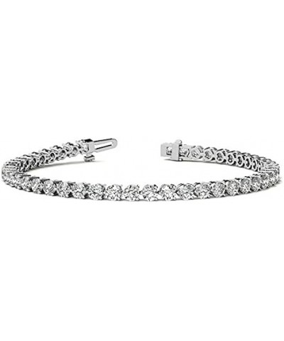 Moissanite Diamond Tennis Bracelets Women 4"- 8" Inch 5.5 Ct Brilliant Round Cut Diamond 10K 14K 18K Classic 3 Prong Round Ch...