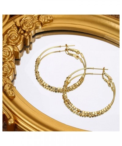 Gold Hoop Earrings for Women Trendy 925 Sterling Silver Hoop Earrings Lightweight Hypoallergenic 14k Real Gold Plated Earring...