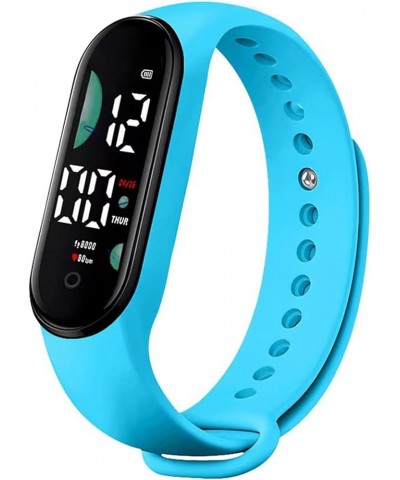 Sports Bracelet Accurate Timing Stylish Men Women Unisex Sports Bracelet Sky Blue $3.88 Bracelets