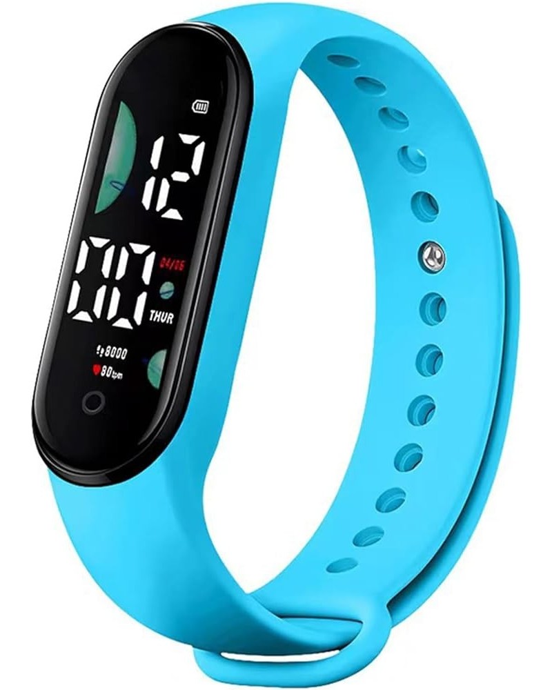 Sports Bracelet Accurate Timing Stylish Men Women Unisex Sports Bracelet Sky Blue $3.88 Bracelets