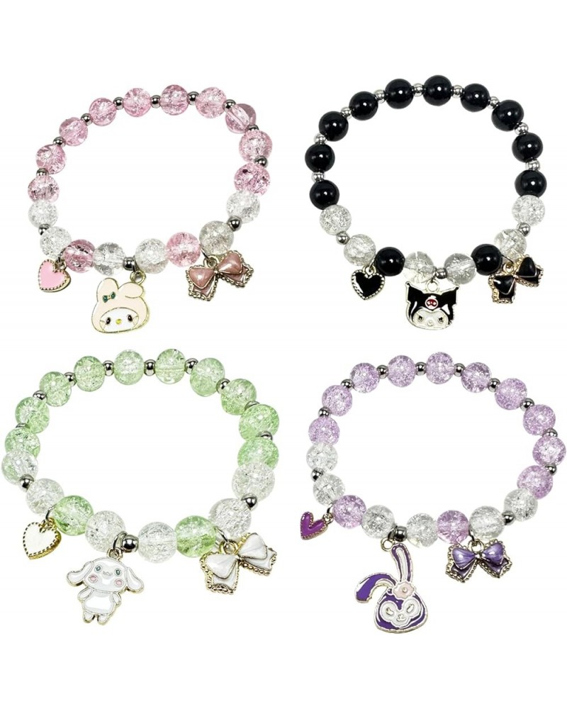 Cute Bracelet Crystal Pearl Bracelet, Anime Elastic Stretch Crystal Bead Bracelet Lovely Cartoon Elastic Beaded Bracelets for...