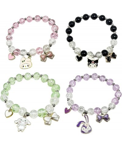 Cute Bracelet Crystal Pearl Bracelet, Anime Elastic Stretch Crystal Bead Bracelet Lovely Cartoon Elastic Beaded Bracelets for...