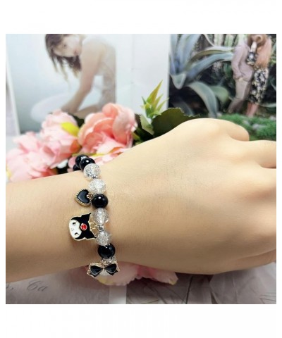 Cute Bracelet Crystal Pearl Bracelet, Anime Elastic Stretch Crystal Bead Bracelet Lovely Cartoon Elastic Beaded Bracelets for...