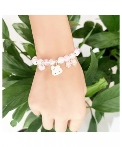 Cute Bracelet Crystal Pearl Bracelet, Anime Elastic Stretch Crystal Bead Bracelet Lovely Cartoon Elastic Beaded Bracelets for...