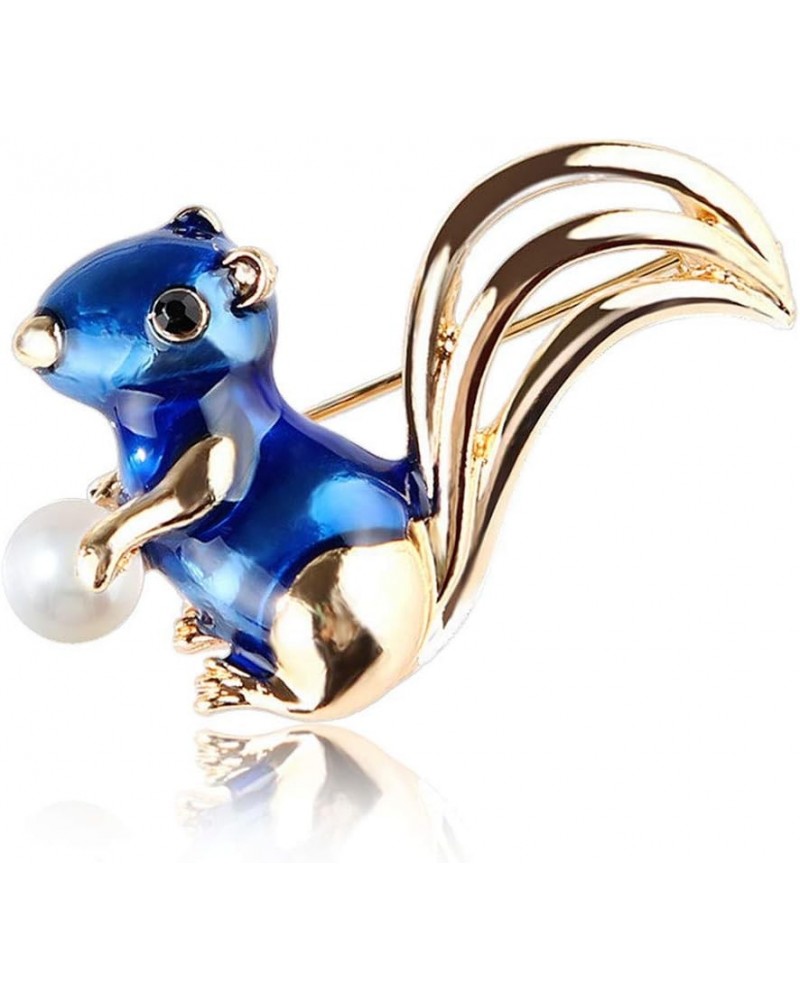 cute animal breastpin little squirrel brooch pin drop oil imitation pearl simple cartoon corsage women birthday jewelry gift ...