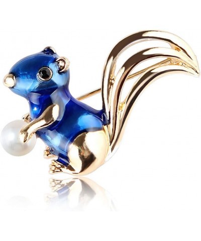 cute animal breastpin little squirrel brooch pin drop oil imitation pearl simple cartoon corsage women birthday jewelry gift ...