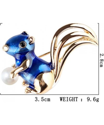 cute animal breastpin little squirrel brooch pin drop oil imitation pearl simple cartoon corsage women birthday jewelry gift ...