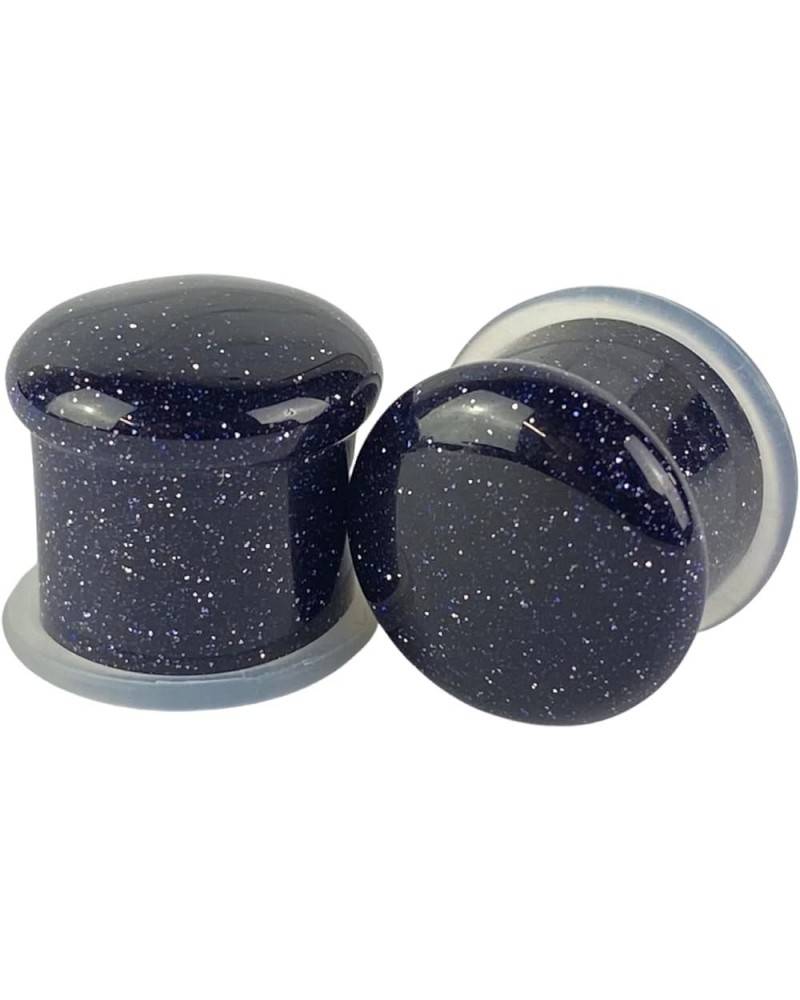 Pair of Blue Sand Stone Single Flare Plugs (STN-738) 00g (10mm) $9.43 Body Jewelry