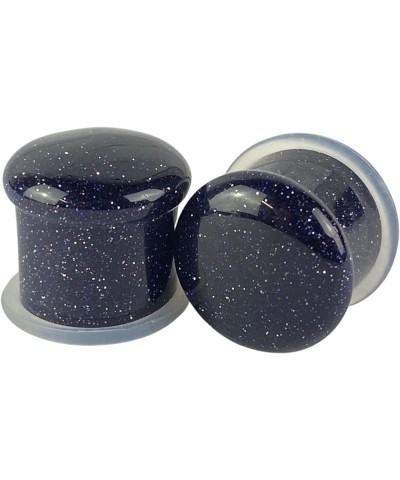 Pair of Blue Sand Stone Single Flare Plugs (STN-738) 00g (10mm) $9.43 Body Jewelry